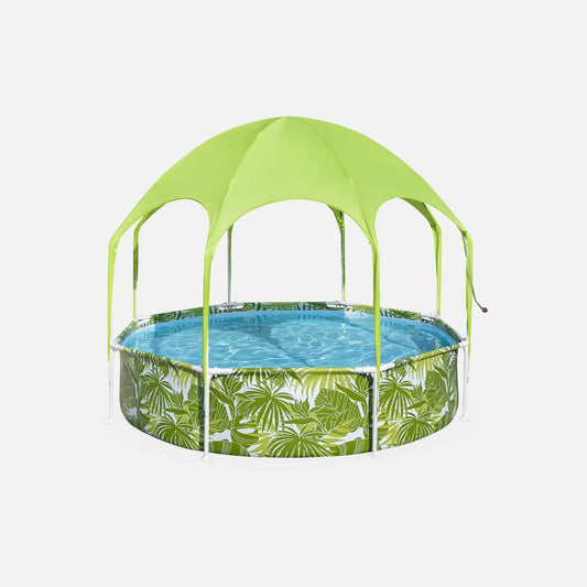  Piscine Tubulaire Hors Sol Tana Avec Parasol Et Brumisateur Intégré. Ronde ø244x51cm
