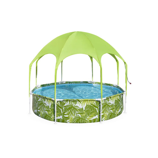  Piscine Tubulaire Hors Sol Tana Avec Parasol Et Brumisateur Intégré. Ronde ø244x51cm