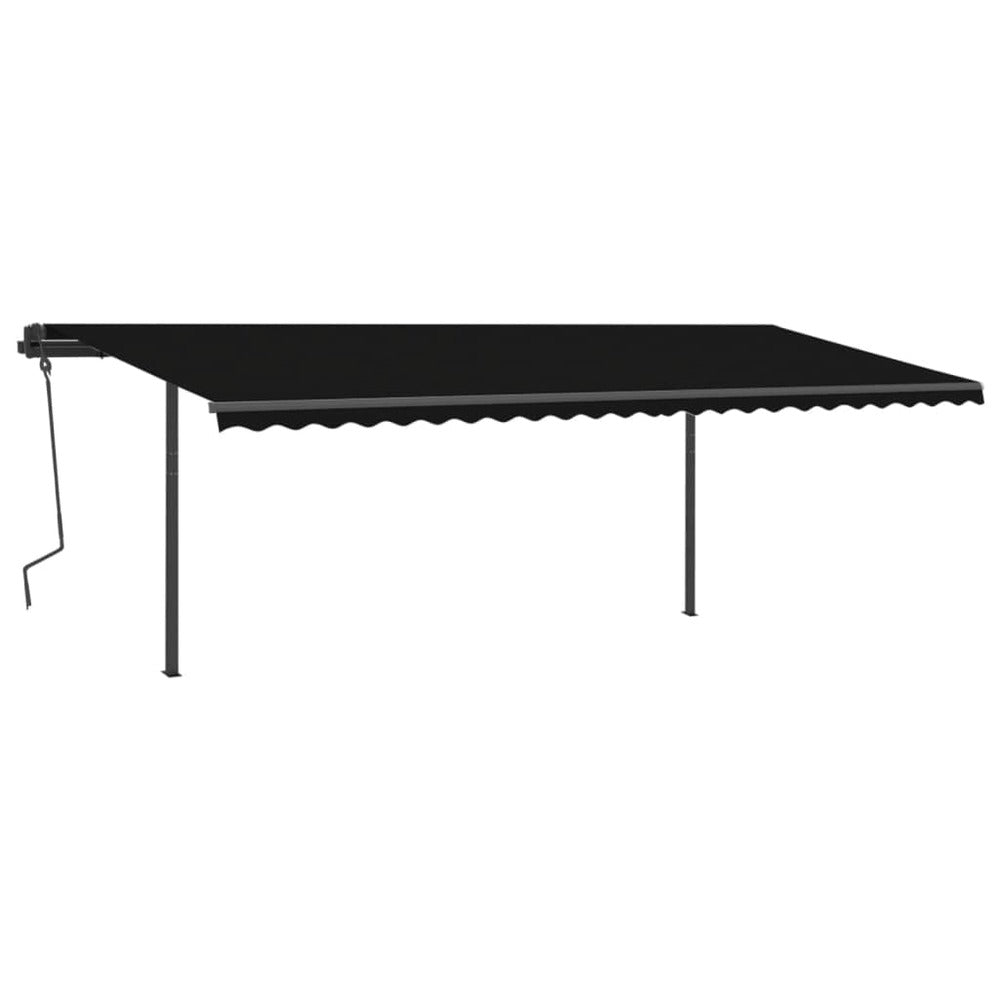 VIDAXL Auvent Automatique Et Capteur De Vent Et Led 6x3,5 M Anthracite