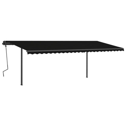 VIDAXL Auvent Automatique Et Capteur De Vent Et Led 6x3,5 M Anthracite