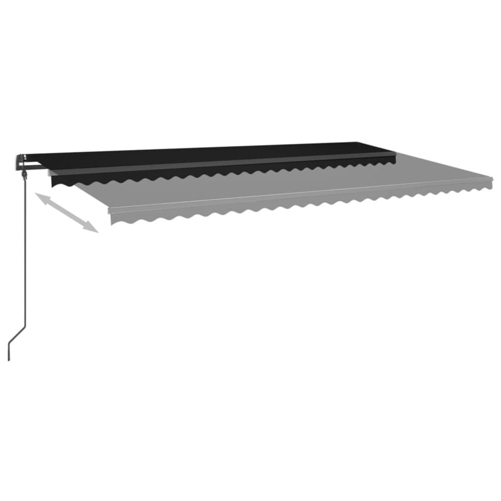 VIDAXL Auvent Automatique Et Capteur De Vent Et Led 6x3,5 M Anthracite