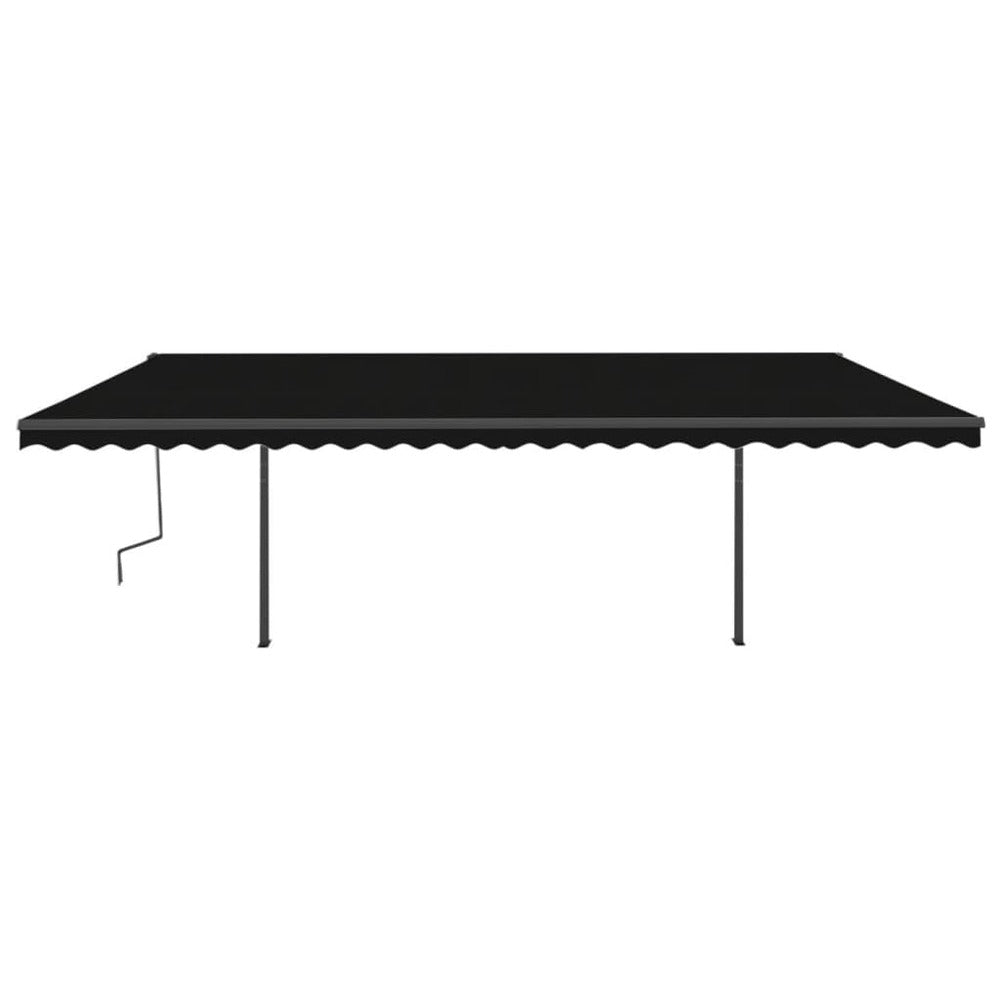 VIDAXL Auvent Automatique Et Capteur De Vent Et Led 6x3,5 M Anthracite