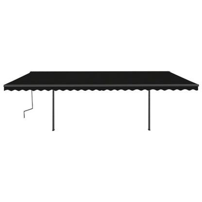 VIDAXL Auvent Automatique Et Capteur De Vent Et Led 6x3,5 M Anthracite