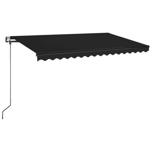VIDAXL Auvent Automatique Capteur De Vent Et Led 400x350 Cm Anthracite