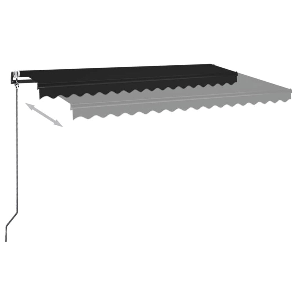 VIDAXL Auvent Automatique Capteur De Vent Et Led 400x350 Cm Anthracite