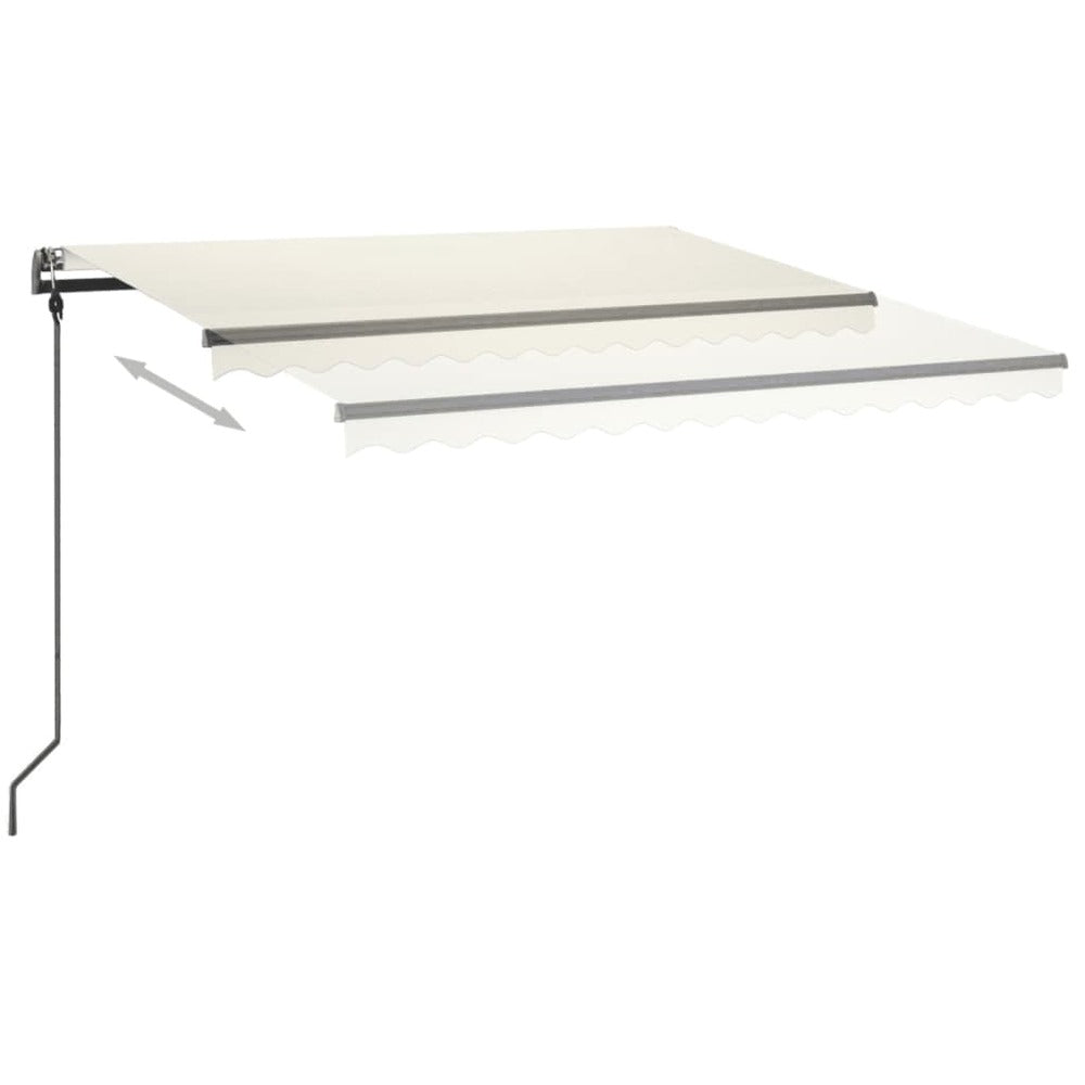 VIDAXL Auvent Automatique Capteur De Vent Et Led 4x3,5 M Crème