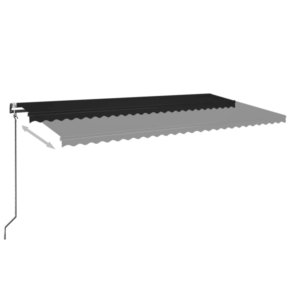 VIDAXL Auvent Automatique Capteur De Vent Et Led 600x350 Cm Anthracite
