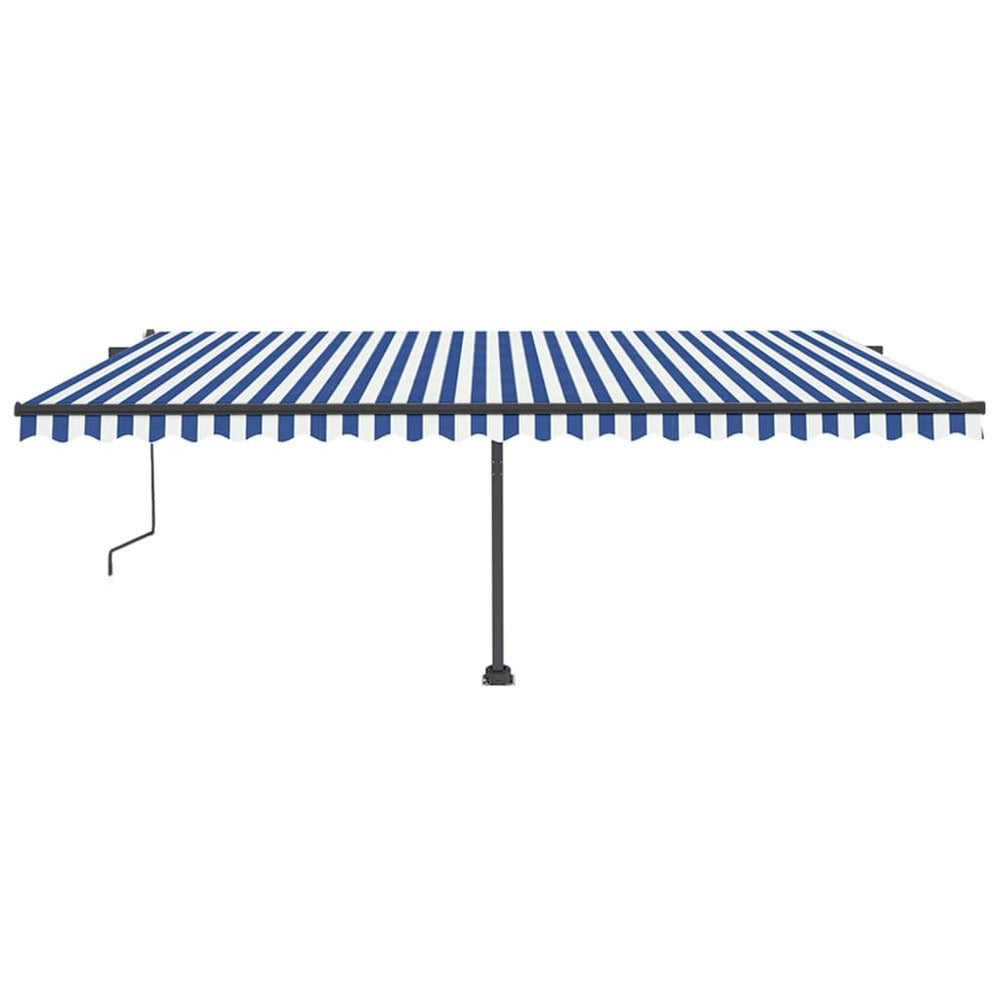 VIDAXL Auvent Automatique Sur Pied 500x350 Cm Bleu/blanc