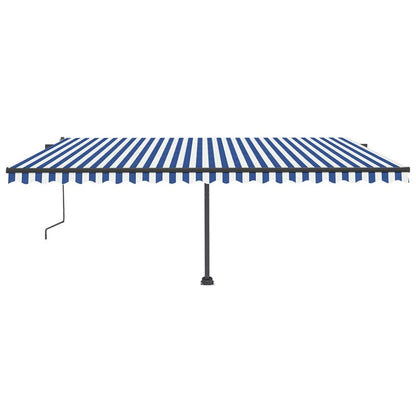 VIDAXL Auvent Automatique Sur Pied 500x350 Cm Bleu/blanc