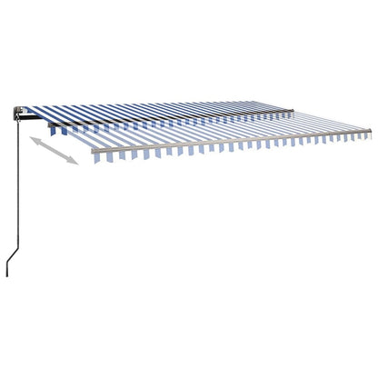 VIDAXL Auvent Automatique Sur Pied 500x350 Cm Bleu/blanc