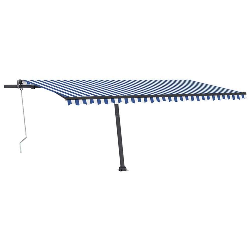 VIDAXL Auvent Automatique Sur Pied 500x350 Cm Bleu/blanc