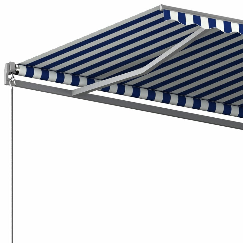 VIDAXL Auvent Automatique Sur Pied 500x350 Cm Bleu/blanc