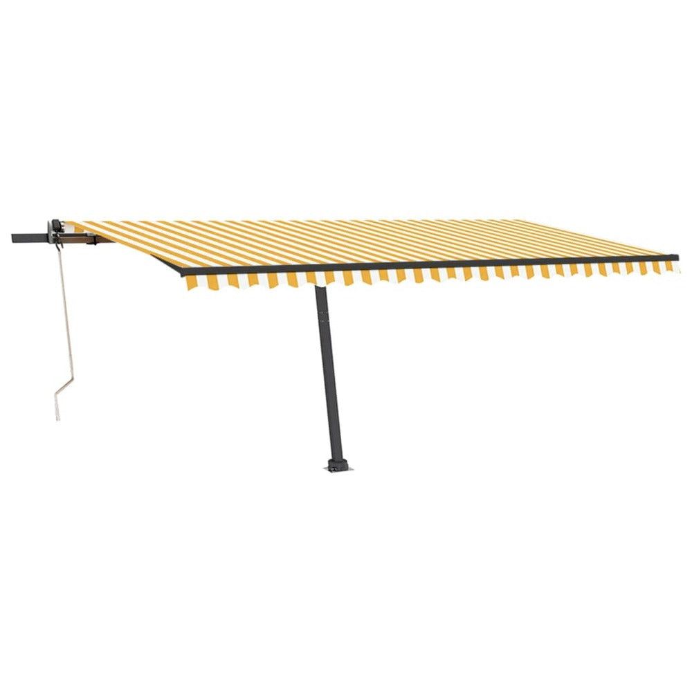 VIDAXL Auvent Automatique Sur Pied 500x350 Cm Jaune/blanc