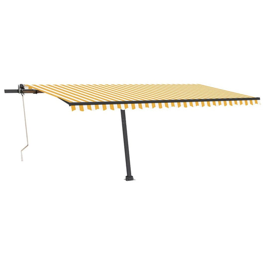 VIDAXL Auvent Automatique Sur Pied 500x350 Cm Jaune/blanc