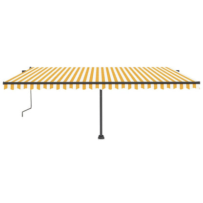 VIDAXL Auvent Automatique Sur Pied 500x350 Cm Jaune/blanc