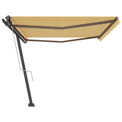 VIDAXL Auvent Automatique Sur Pied 500x350 Cm Jaune/blanc
