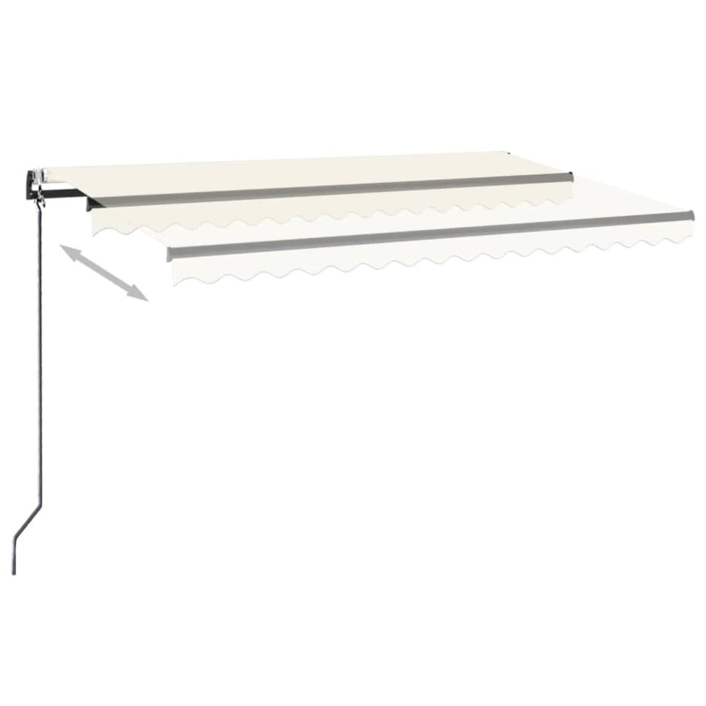 VIDAXL Auvent Automatique Avec Capteur De Vent Et Led 450x350 Cm Crème