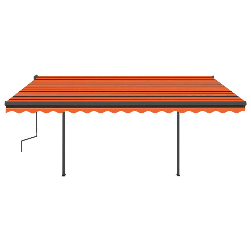 VIDAXL Auvent Automatique Capteur De Vent Led 4,5x3,5 M Orange Marron