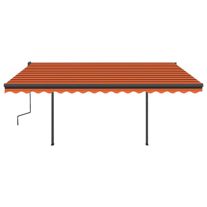 VIDAXL Auvent Automatique Capteur De Vent Led 4,5x3,5 M Orange Marron
