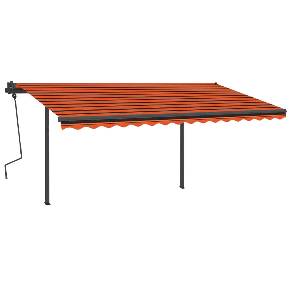 VIDAXL Auvent Automatique Capteur De Vent Led 4,5x3,5 M Orange Marron