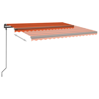 VIDAXL Auvent Automatique Capteur De Vent Led 4,5x3,5 M Orange Marron