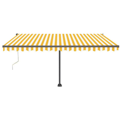 VIDAXL Auvent Automatique Capteur De Vent Led 450x350cm Jaune Et Blanc