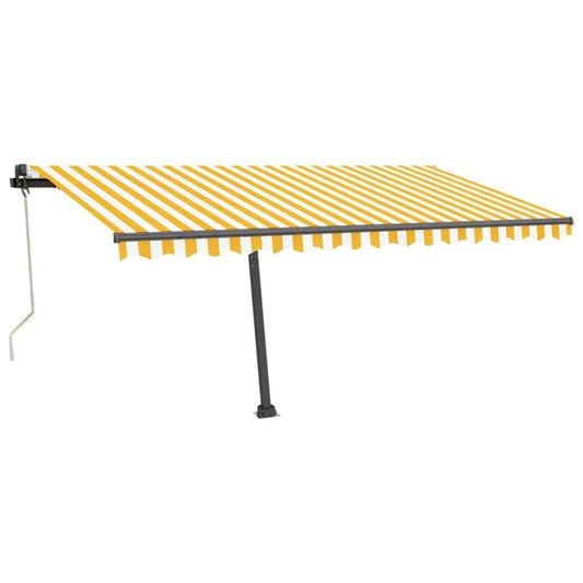 VIDAXL Auvent Automatique Capteur De Vent Led 450x350cm Jaune Et Blanc