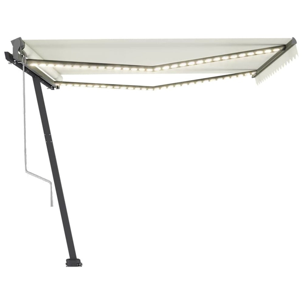 VIDAXL Auvent Automatique Avec Capteur De Vent Et Led 400x300 Cm Crème