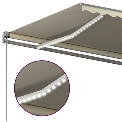 VIDAXL Auvent Automatique Avec Capteur De Vent Et Led 400x300 Cm Crème