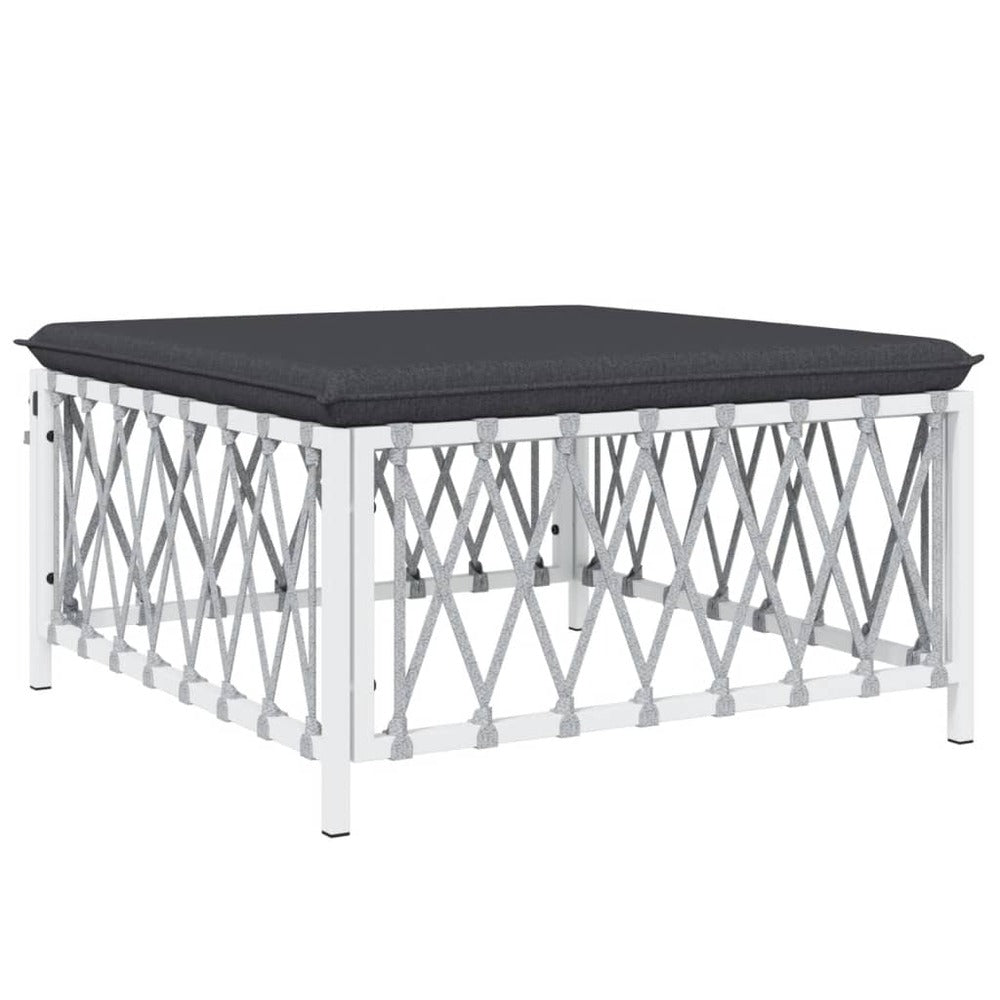 VIDAXL Salon De Jardin Avec Coussins 6 Pcs Blanc Acier