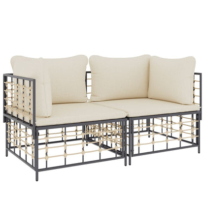 VIDAXL Canapés D'angle Sectionnels Avec Coussins 2 Pcs Résine Tressée