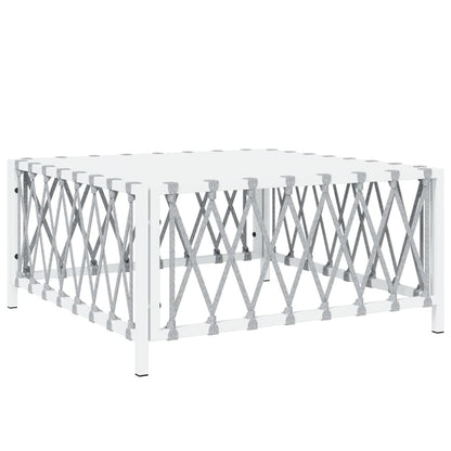 VIDAXL Salon De Jardin Avec Coussins 3 Pcs Blanc Acier