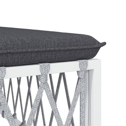 VIDAXL Salon De Jardin Avec Coussins 3 Pcs Blanc Acier