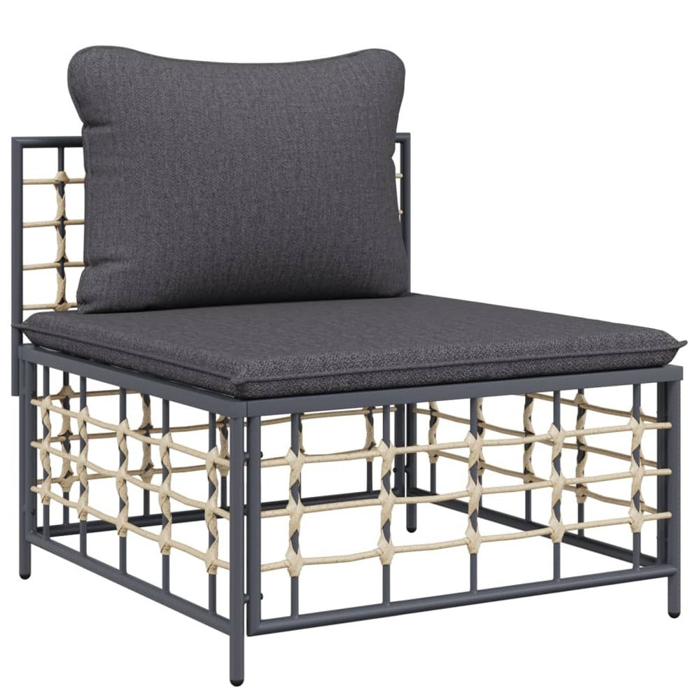 VIDAXL Salon De Jardin 8 Pcs Avec Coussins Anthracite Résine Tressée