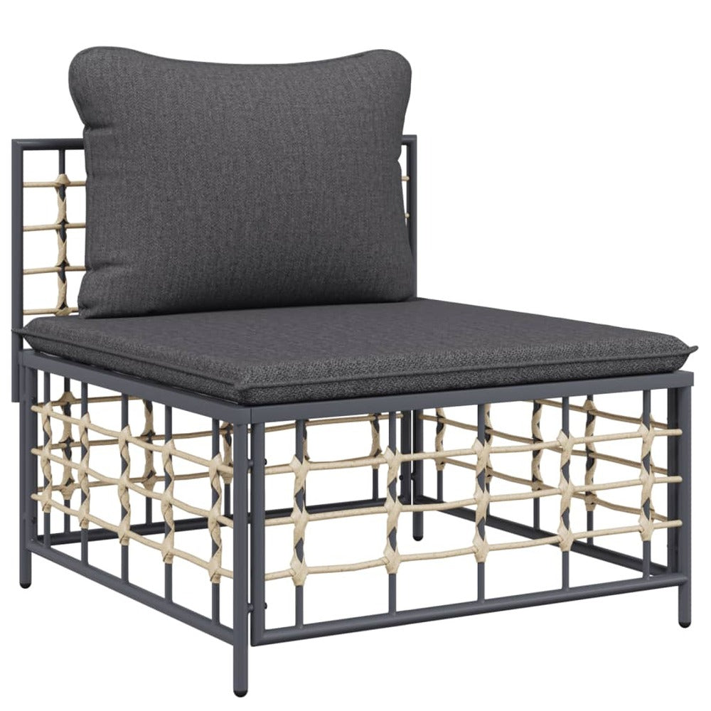 VIDAXL Salon De Jardin 7 Pcs Avec Coussins Anthracite Résine Tressée