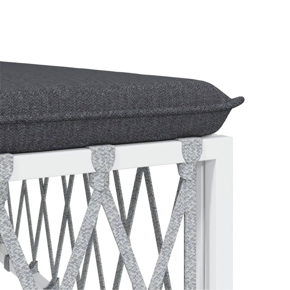 VIDAXL Salon De Jardin Avec Coussins 2 Pcs Blanc Acier
