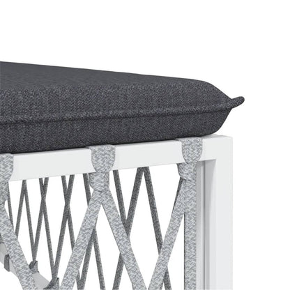 VIDAXL Salon De Jardin Avec Coussins 2 Pcs Blanc Acier