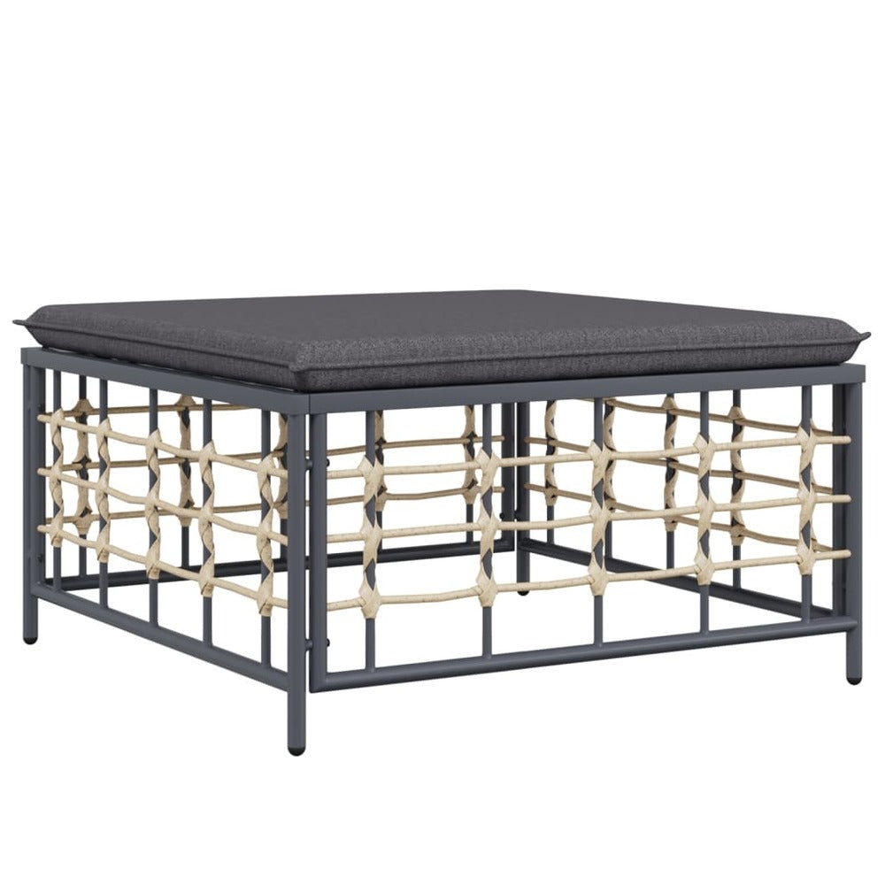 VIDAXL Salon De Jardin 4 Pcs Avec Coussins Anthracite Résine Tressée