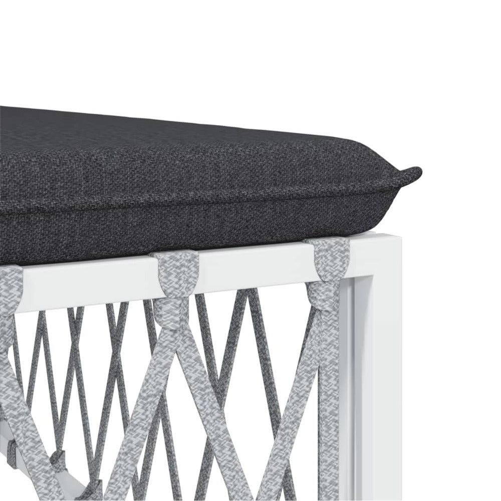 VIDAXL Salon De Jardin Avec Coussins 6 Pcs Blanc Acier