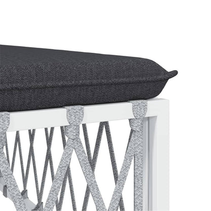 VIDAXL Salon De Jardin Avec Coussins 6 Pcs Blanc Acier