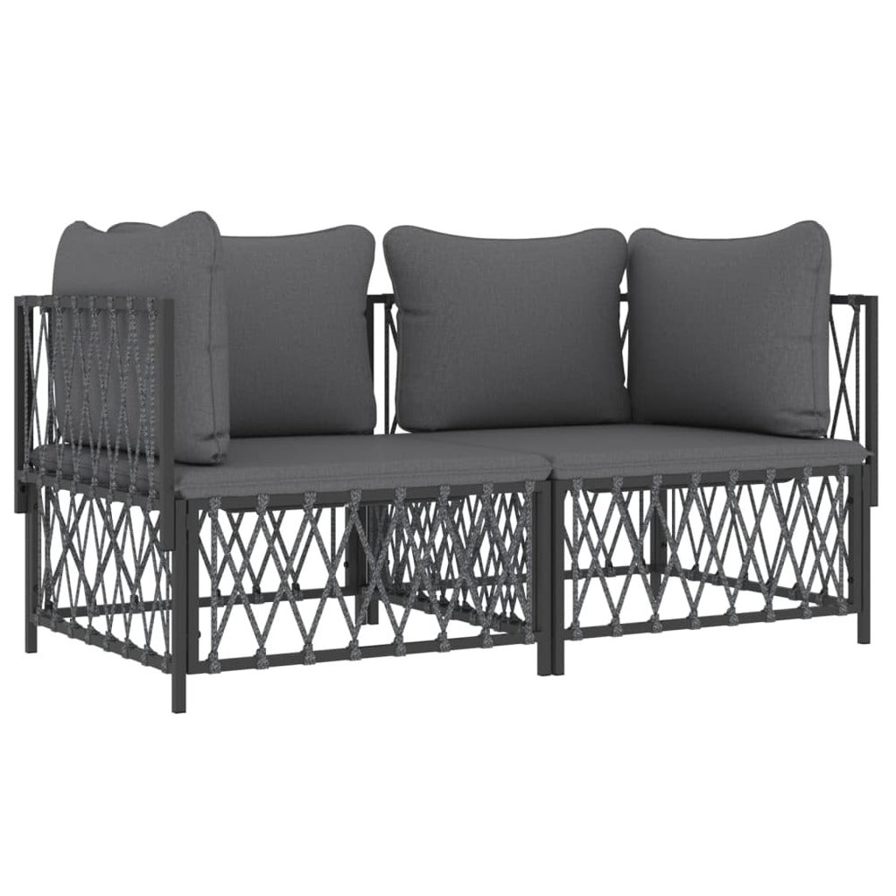 VIDAXL Salon De Jardin Avec Coussins 2 Pcs Anthracite Acier