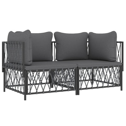 VIDAXL Salon De Jardin Avec Coussins 2 Pcs Anthracite Acier