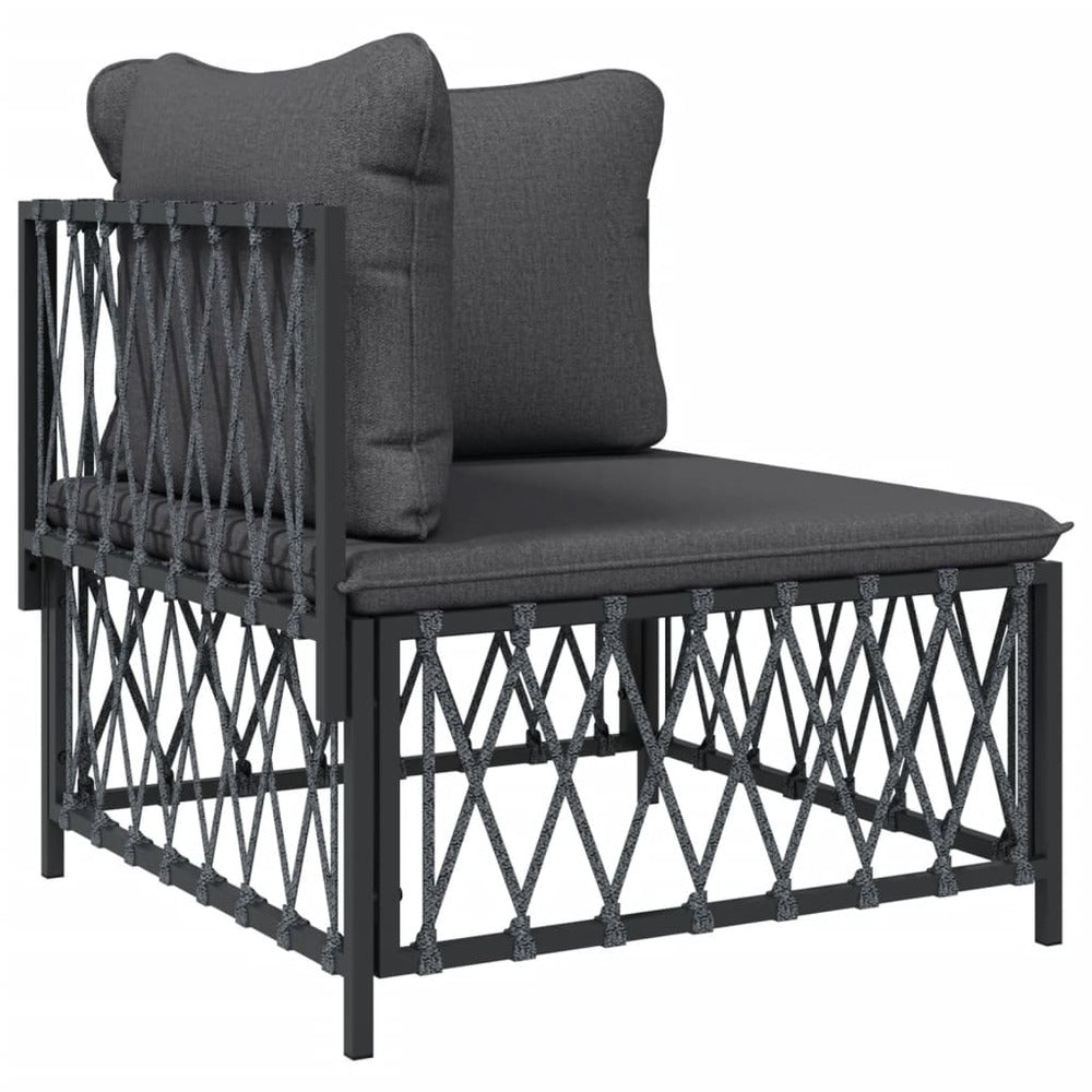 VIDAXL Salon De Jardin Avec Coussins 2 Pcs Anthracite Acier