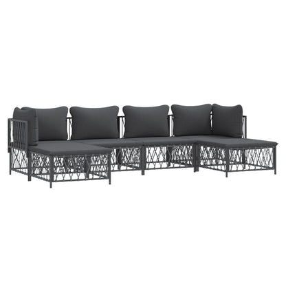 VIDAXL Salon De Jardin Avec Coussins 6 Pcs Anthracite Acier