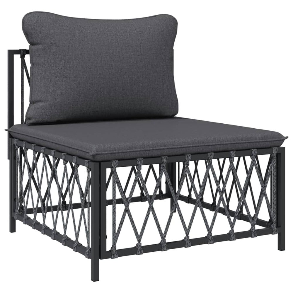 VIDAXL Salon De Jardin Avec Coussins 6 Pcs Anthracite Acier