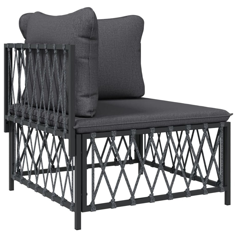 VIDAXL Salon De Jardin Avec Coussins 5 Pcs Anthracite Acier