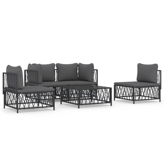 VIDAXL Salon De Jardin Avec Coussins 5 Pcs Anthracite Acier