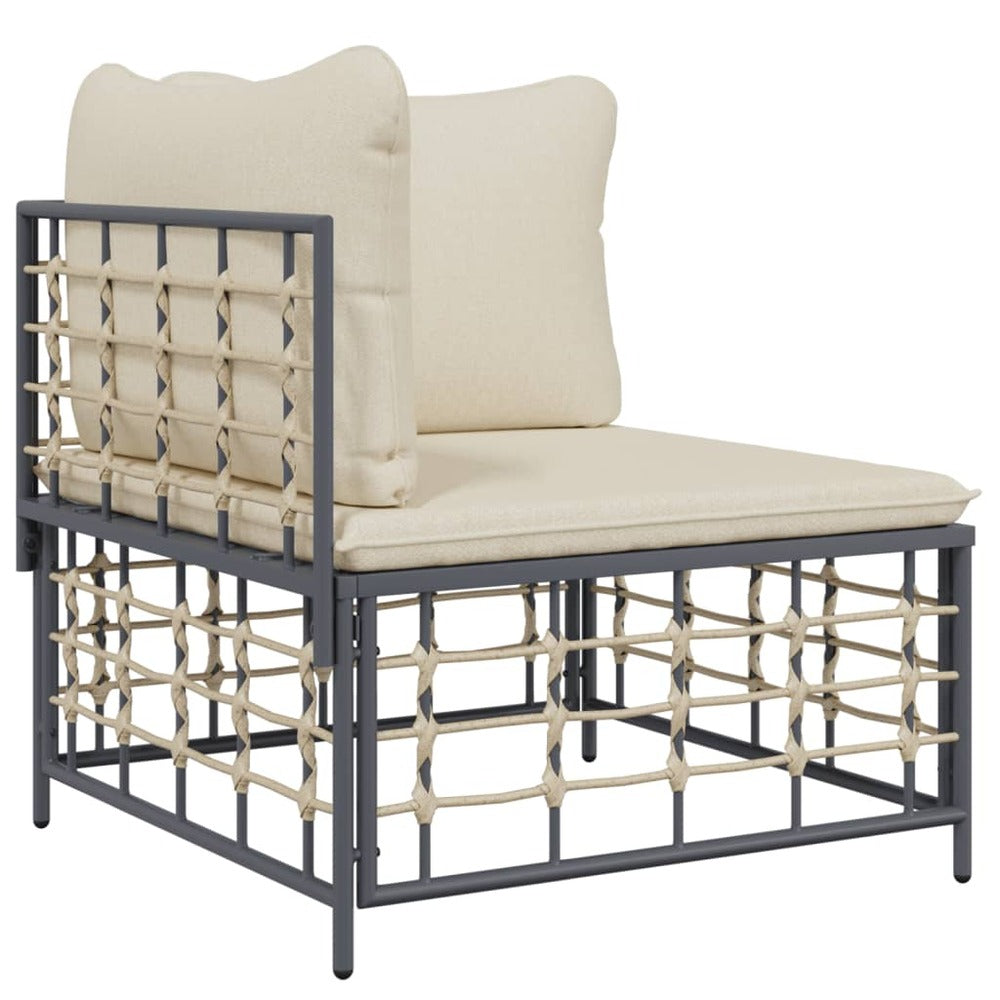 VIDAXL Salon De Jardin 8 Pcs Avec Coussins Anthracite Résine Tressée