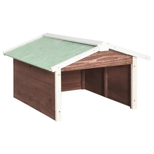 VIDAXL Garage De Tondeuse à Gazon 72x87x50 Cm Moka Et Blanc Sapin