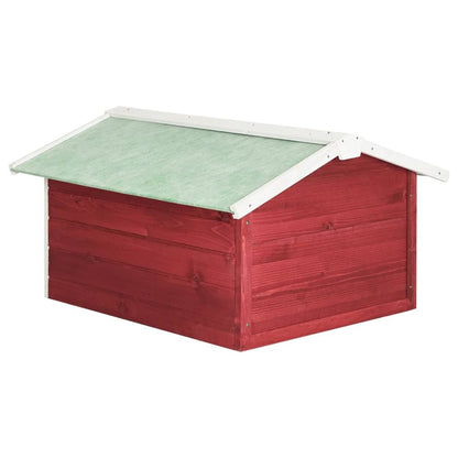 VIDAXL Garage De Tondeuse à Gazon 72x87x50 Cm Rouge Et Blanc Sapin